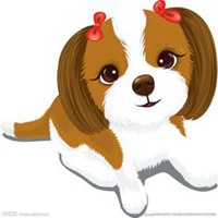 黑白卡通狗头像矢量