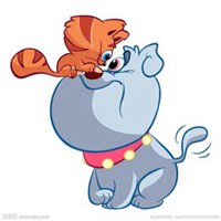 霸气卡通牵狗头像