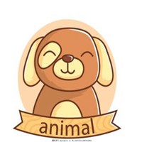 手绘狗狗头像卡通