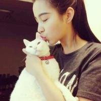 欧美女生抱猫头像复古