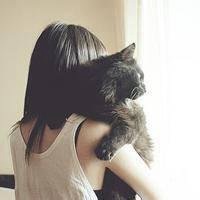 原宿女抱猫头像欧美