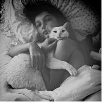 简约男生抱猫头像唯美