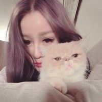 女躺着抱猫头像