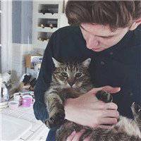 动漫短发女生抱猫头像个性网