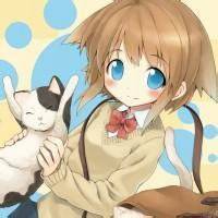 动漫短发女生抱猫头像个性网