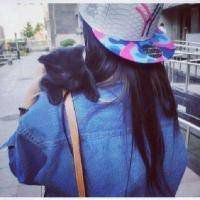 漂亮女生抱熊猫头像