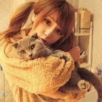 二次元女生抱猫头像