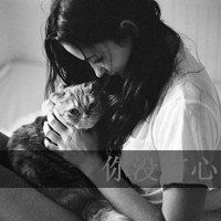 女躺着抱猫头像
