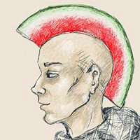 简笔搞怪小青年头像