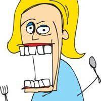 戴眼镜框搞怪女头像