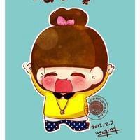 戴眼镜框搞怪女头像