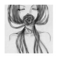 黑白女生头像动漫头像带字素材