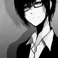 黑白动漫带连衣帽侧身情侣头像