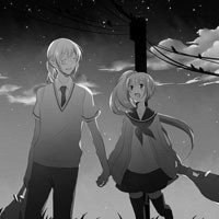 动漫个性情侣头像黑白头像一对