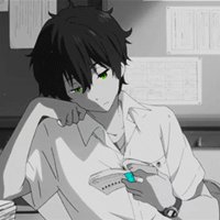 黑白色动漫头像