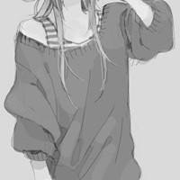 黑白动漫少女背影头像唯美壁纸