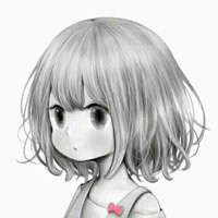 黑白女头像动漫