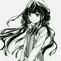 动漫女生黑白高清头像背影头像