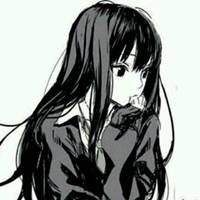 动漫女生黑白高清头像背影头像