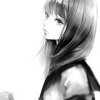 黑白孤独意境动漫女生头像背影