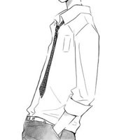 高冷男生黑白动漫头像侧脸头像