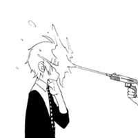 短发高冷动漫头像女生头像黑白