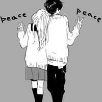 三人闺蜜黑白头像动漫头像带字