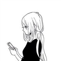 黑白孤独意境动漫女生头像背影
