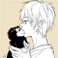 黑白动漫带连衣帽侧身情侣头像