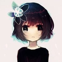 唯美女生动漫黑白头像带字素材