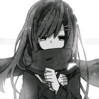 唯美女生动漫黑白头像带字素材