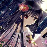 动漫皮肤伤感带字唯美女生