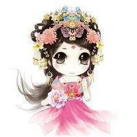 微信动漫蓝色女生头像24乘以24