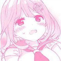 可爱动漫萌女生头像蓝色头发