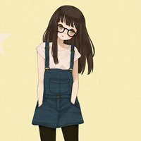 微信动漫蓝色女生头像24乘以24