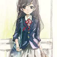 穿裙子动漫女生接过玫瑰头像