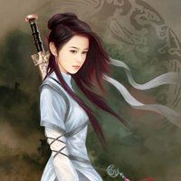 穿裙子动漫女生接过玫瑰头像