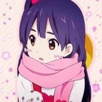 微信动漫蓝色女生头像24乘以24