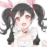 可爱动漫萌女生头像蓝色头发