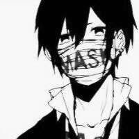 动漫男戴口罩帅气头像黑白头像男生