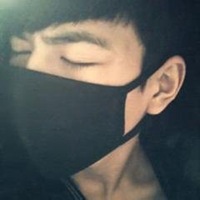 戴口罩侧脸男头像黑白头像男生