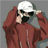 戴口罩侧脸男头像黑白头像男生头像