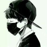 动漫男戴口罩帅气头像黑白头像男生