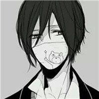 戴帽子戴口罩男生头像黑白头像