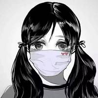 戴口罩女头黑白头像女生头像女生头像