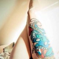 手绘头像唯美纹身女人