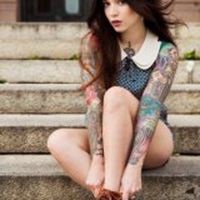 纹身女人红色衣服美头像大全