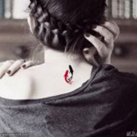 手上纹身女人头像
