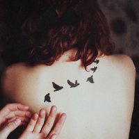 个性网情侣纹身女人头像