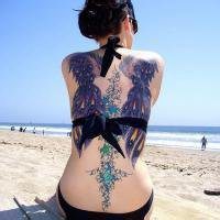 纹美头像手纹身女人